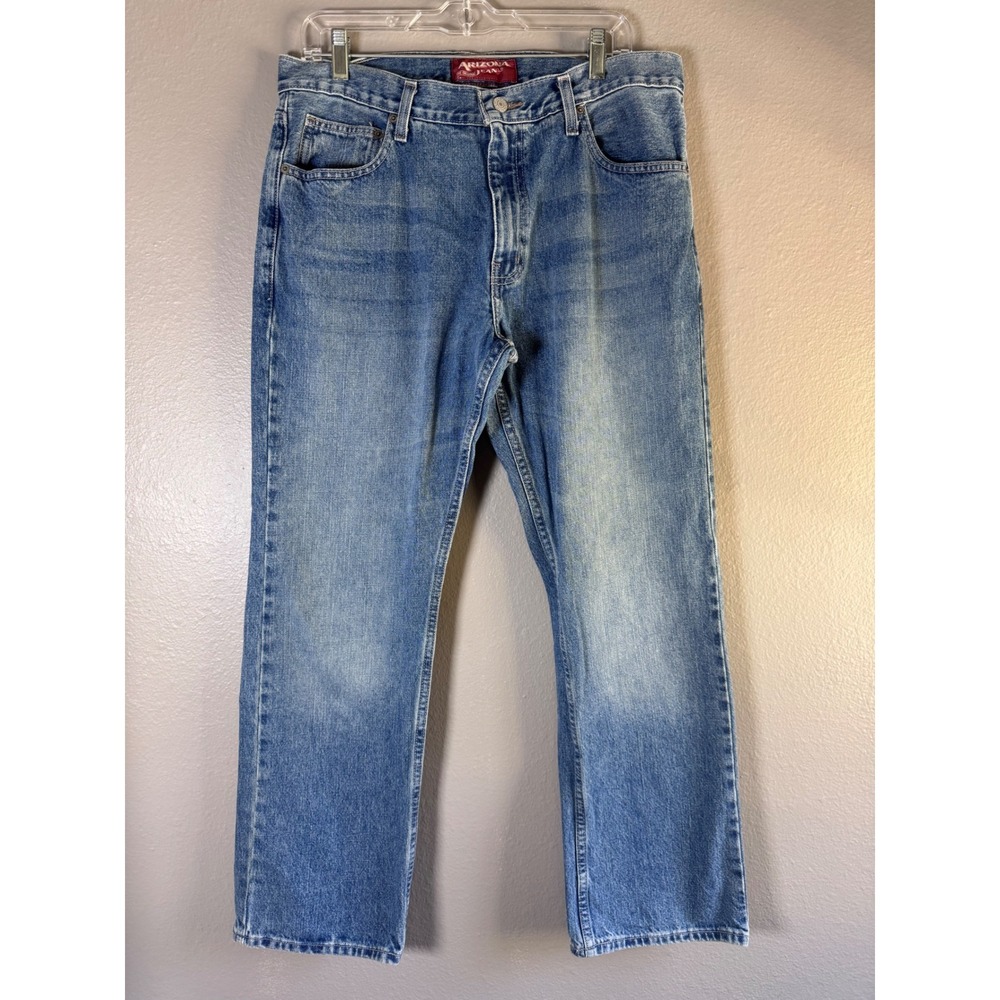 Arizona Jean Co Mens Original Bootcut Jeans 34x30 Medium Wash Blue 100% Cotton